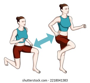 Fat burn exercise vector illustration. Exercise 6