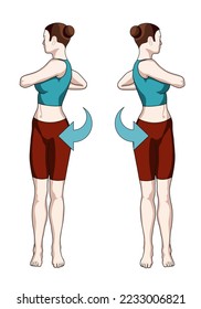 Fat burn exercise vector illustration. Exercise 13