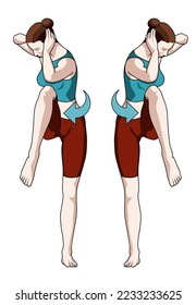 Fat burn exercise vector illustration. Exercise 15