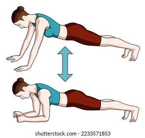 Fat burn exercise vector illustration. Exercise 17