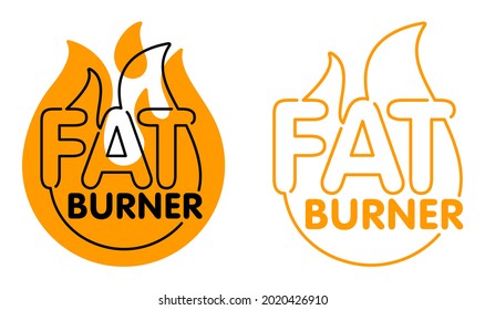 Fat burner icon - food supplement for weight loss and increasing energy. Vector pictogram in thin line