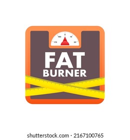 Fat burner isolated on white background. Flat vector icon