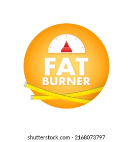 Fat burner isolated on white background. Flat vector icon