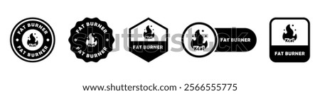 Fat Burner - vector signs for product labeling.
