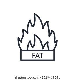 fat burning icon. vector.Editable stroke.linear style sign for use web design,logo.Symbol illustration.