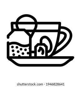 vector de icono de la línea de té que quema grasas. signo de té quemando grasa. símbolo de contorno aislado ilustración negra