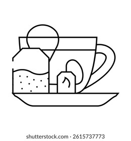 fat burning tea line icon vector. fat burning tea sign. isolated contour symbol black illustration