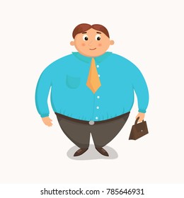 Fat business man vector illustration.