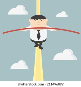 fat businessman acrobats