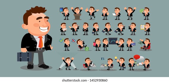 Fat Businessmen. Business People Group Avatars Characters