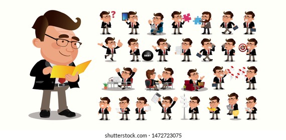 Fat Businessmen. business people group avatars characters