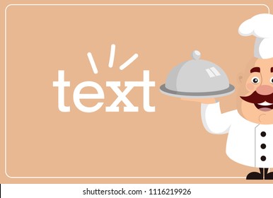 Fat Cartoon Chef blank background Flat Vector Illustration Design