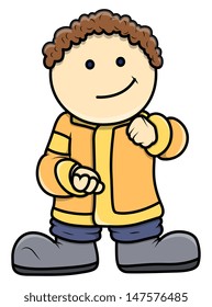 Fat Cartoon Kid - Vector Cartoon Illustration