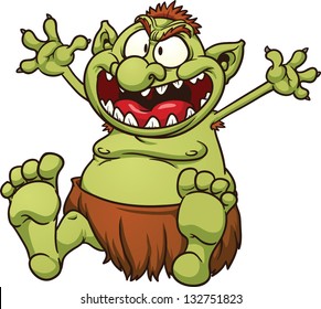 Fat cartoon troll. Vector clip art illustration with simple gradients. All in a single layer.