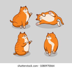 Fat Cat 1 Collection Stock Vector (Royalty Free) 1080970064 | Shutterstock