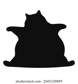 fat Cat black silhouette. Vector 8