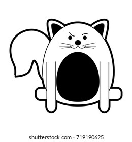 fat cat cartoon icon image