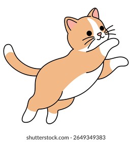 Fat cat. Cartoon vector illustration. Character design