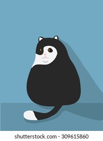 fat cat cute Illustration cute vector