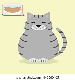 A fat cat dreams of sausages.