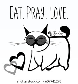 fat cat. eat pray love card