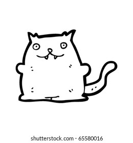 fat cat with fangs cartoon
