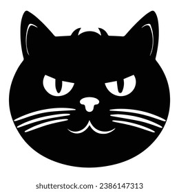 Fat Cat Flat Icon Isolated On White Background