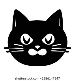 Fat Cat Flat Icon Isolated On White Background