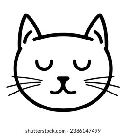 Fat Cat Flat Icon Isolated On White Background