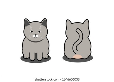 Fat Cat Grey Icon Cat Cute Stock Vector (Royalty Free) 1646606038 ...