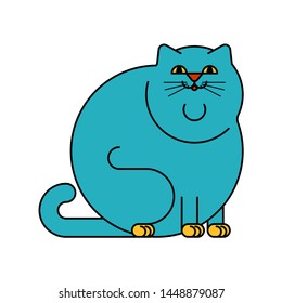 Fat cat isolated. thick Pet vector illustration