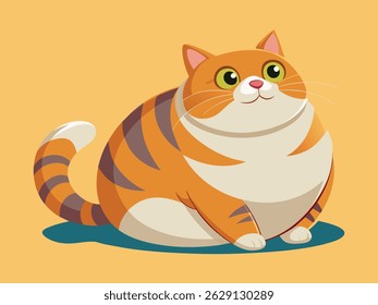 gordura gato minimalista de cor limpa