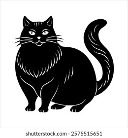 a fat cat silhouette designed