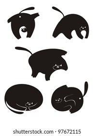 Fat cat silhouette vector collection for your design part  1