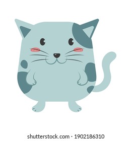 Katze, Vektorgrafik, fett, einzeln auf weißem Hintergrund. Cute Katze, Vektorgrafik.