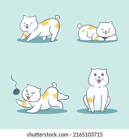 fat cat vector illustration. This fat cat likes to do various activities.