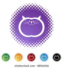 Fat Cat web button isolated on a background.