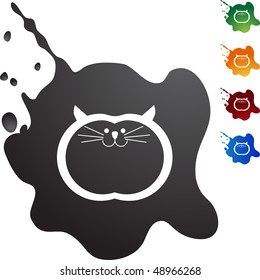 Fat Cat web button isolated on a background.