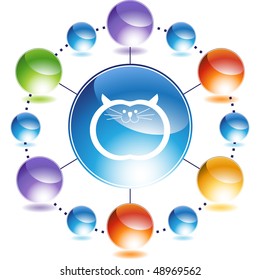 Fat Cat web button isolated on a background.