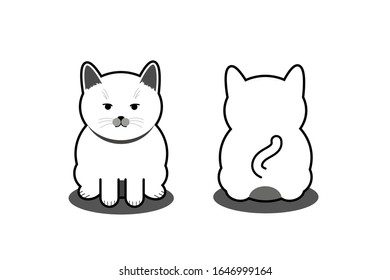Fat Cat White, Cat Icon, Cute Cat