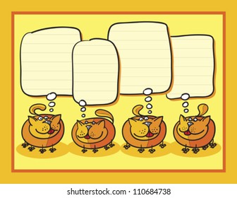 fat cats background, abstract vector art illustration