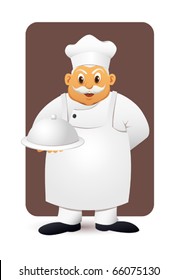 fat chef with food