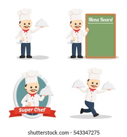 fat chef set illustration design