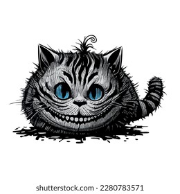 Fat Cheshire cat with a grinning svg