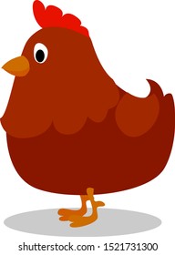 Fett Huhn, Illustration, Vektorgrafik auf weißem Hintergrund.