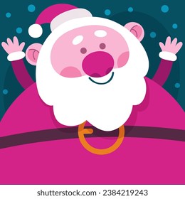 fat christmas santa claus vector illustration