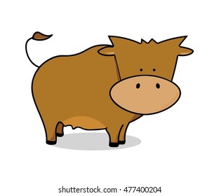 Fat Cow or Bull Vector Illustration