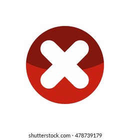 Fat cross in circle icon in flat style isolated on white background. Click and choice symbol vector illustration