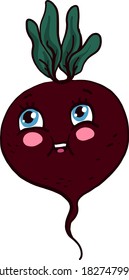 Fat cute beet, illustration, vector on white background