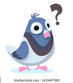 Fat cute pigeon in cartoon style is trying to communicate